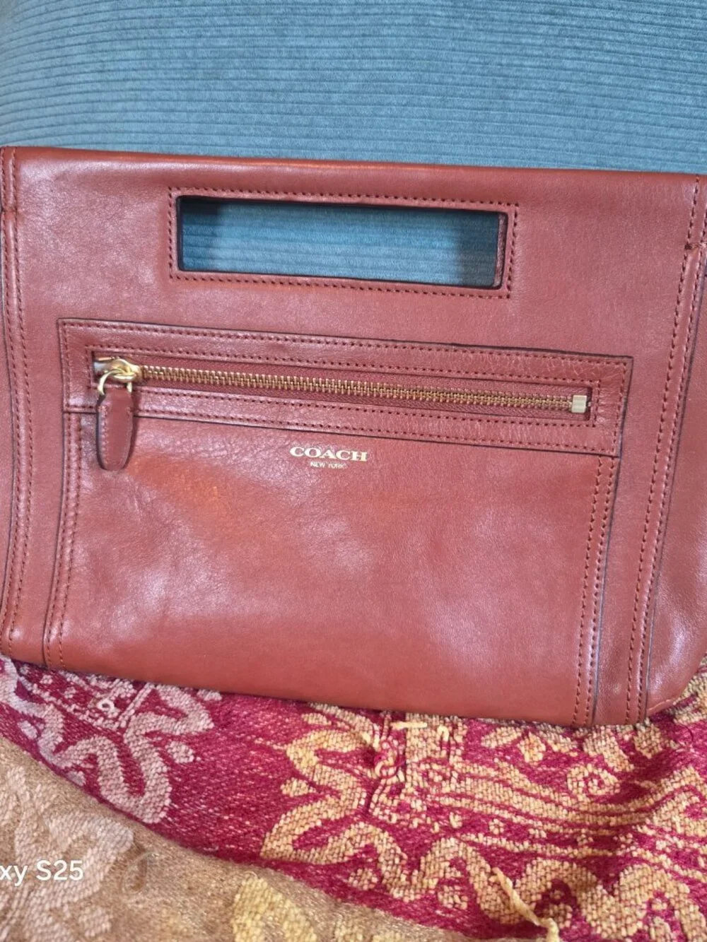 Coach Legacy Basket Clutch, Cognac